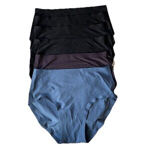 (6) NEW Chantelle soft stretch seamless hipster bikini brief panties black blue